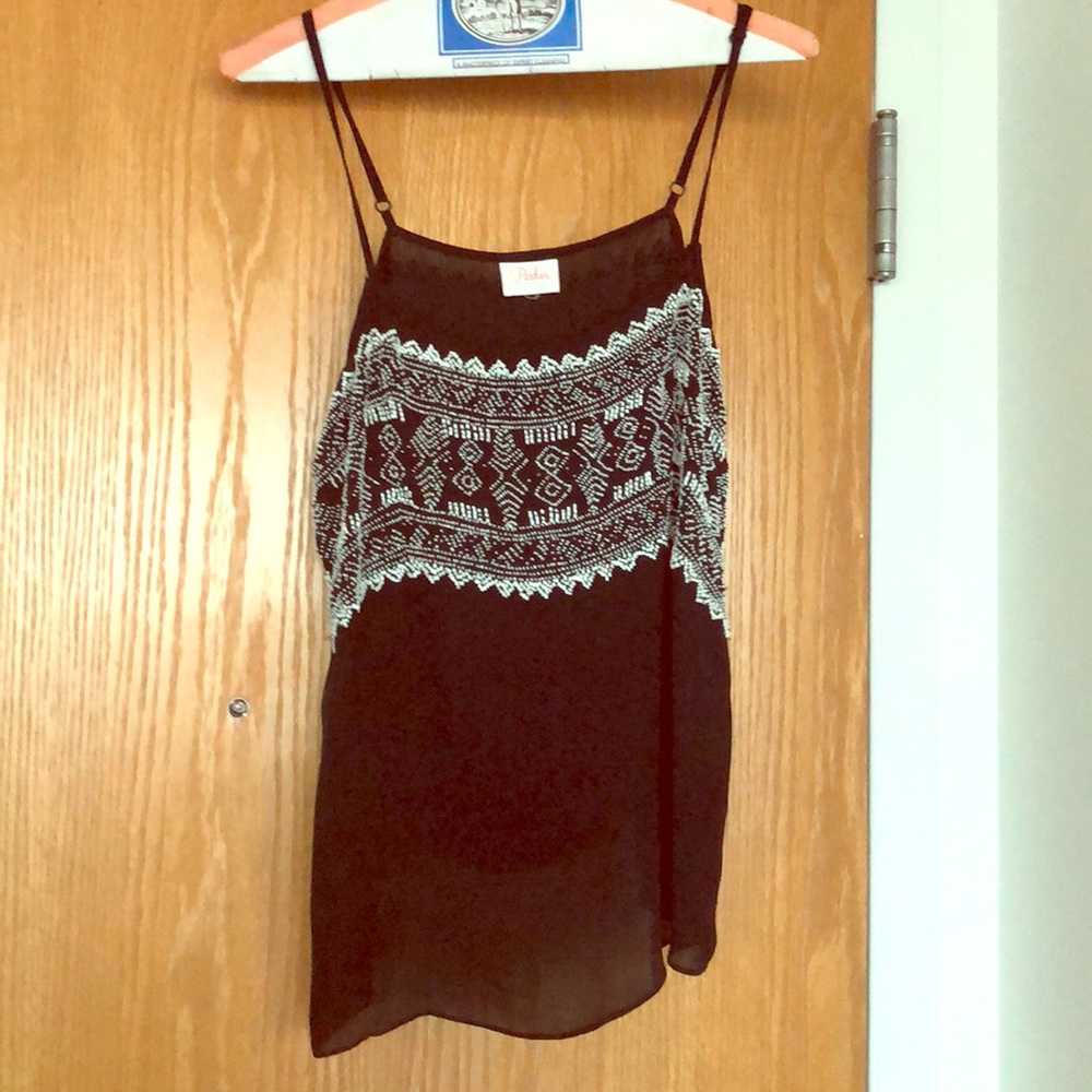 Parker black sheer beaded top!